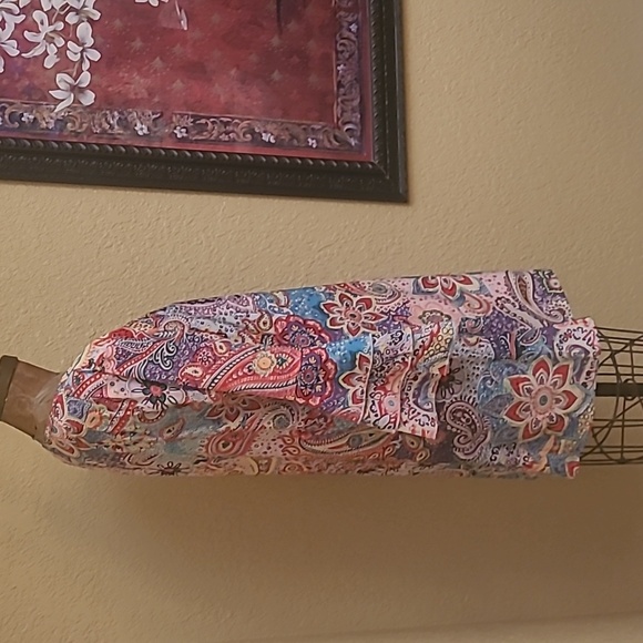 NWOT Bohemian Paisley Print Dress - Flowy Layered Skirt - Bell Sleeves - Picture 3 of 6